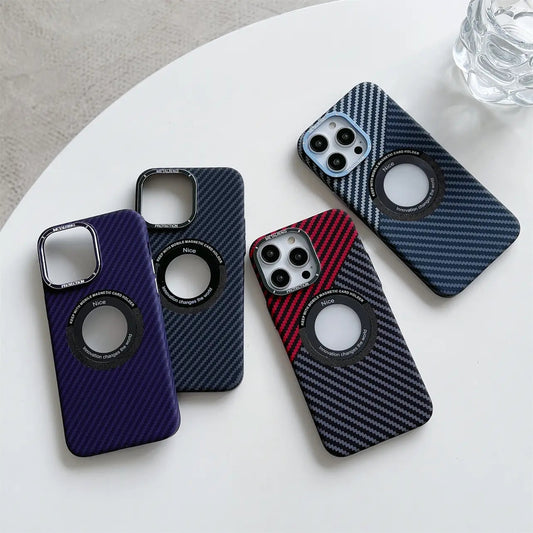 Carbon Fiber Pattern Magnetic Phone Case