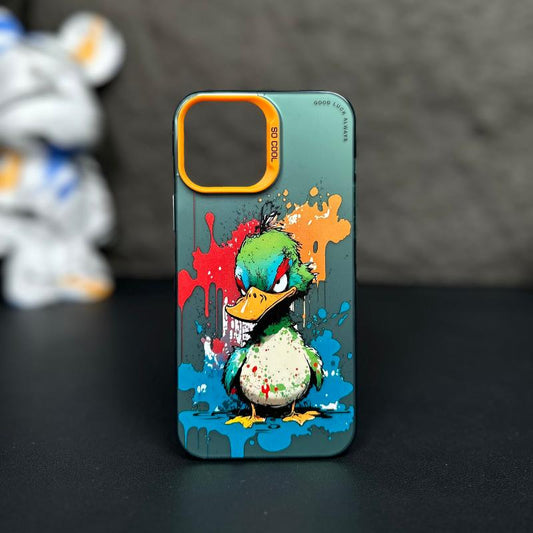 [Ugly duckling--Three ducklings] Oil Painting Personality Phone Case For iPhone