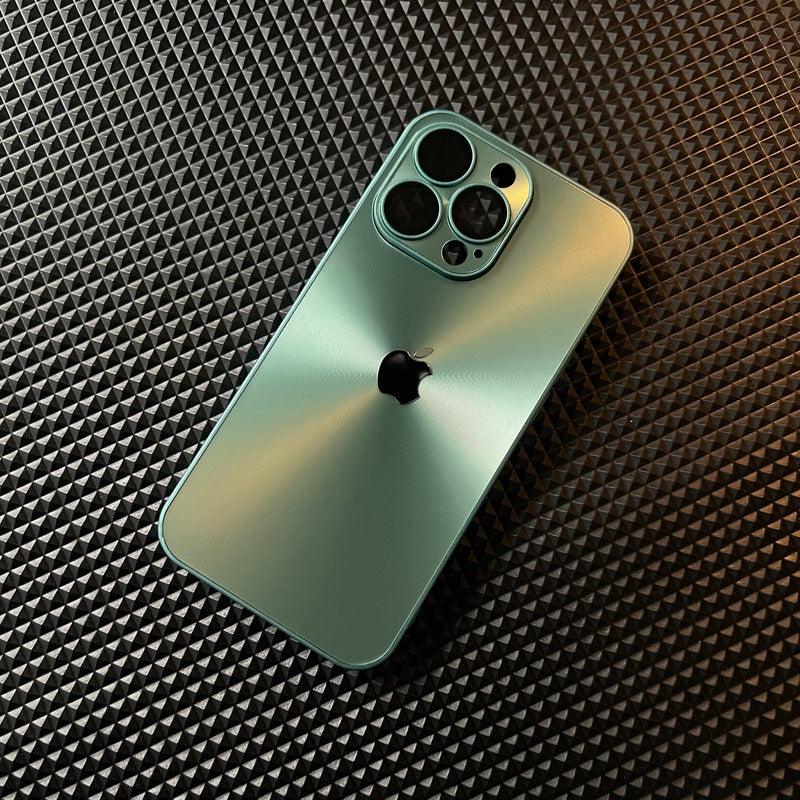 Laser CD pattern with lens protection metal iPhone case - Aumoo