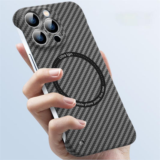 Carbon Fiber Texture Frameless Magsafe iPhone Case - Aumoo