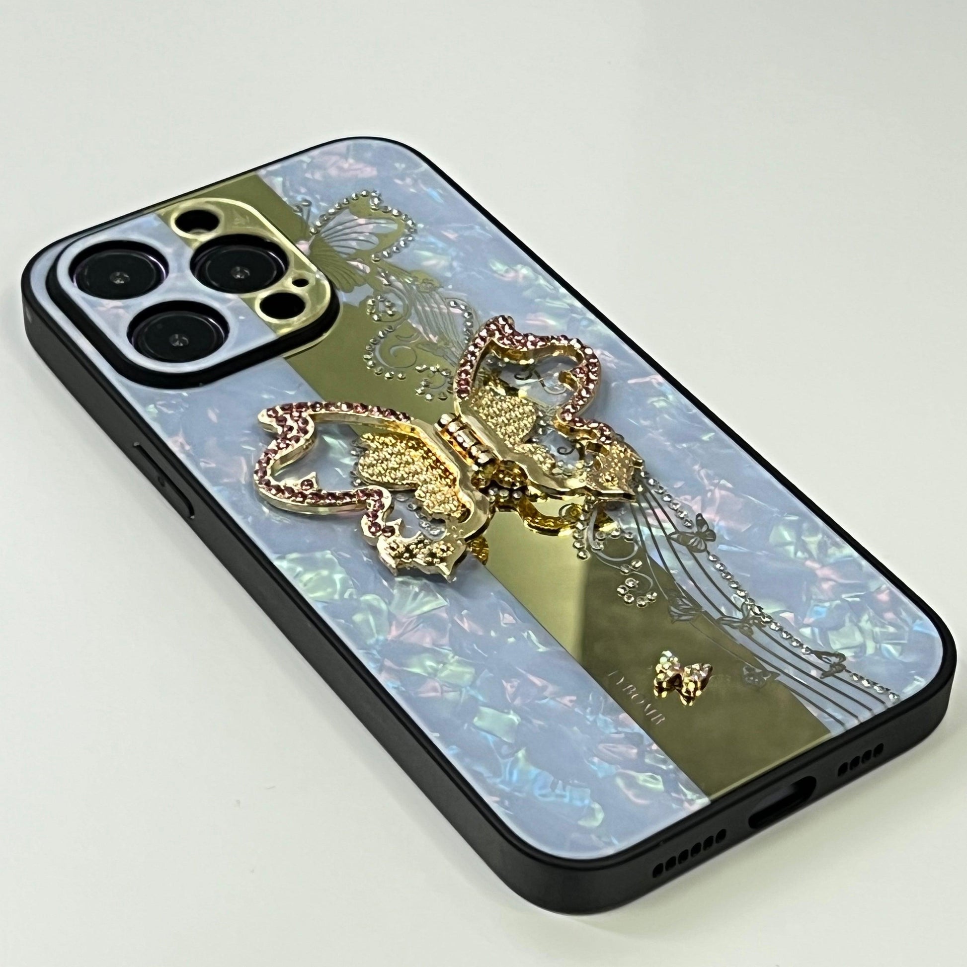 Butterfly love rhinestone iPhone case（Enjoy 60% Off） - Aumoo