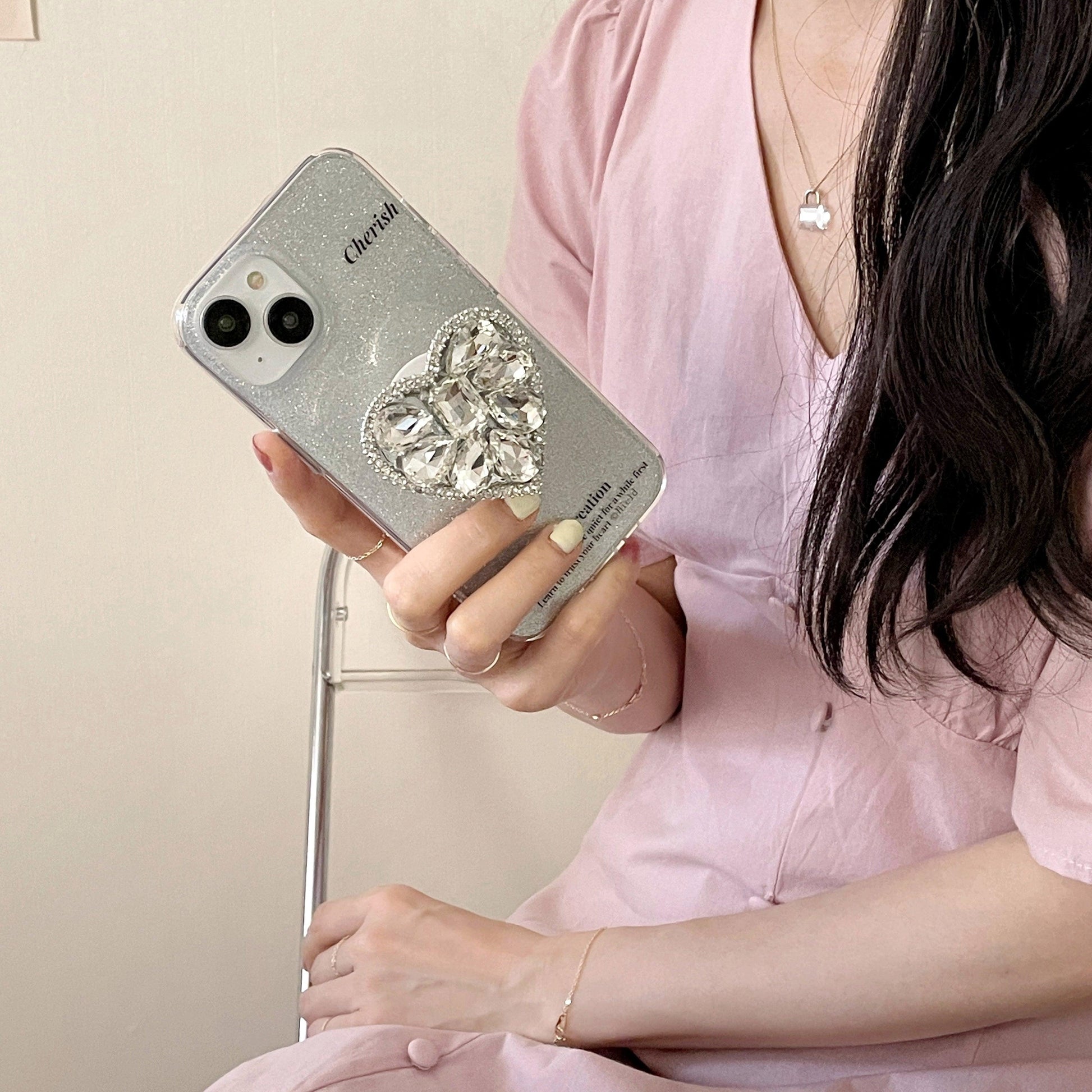 Luxury Glitter Rhinestone Love Bracket Apple Phone Case（Enjoy 60% Off） - Aumoo