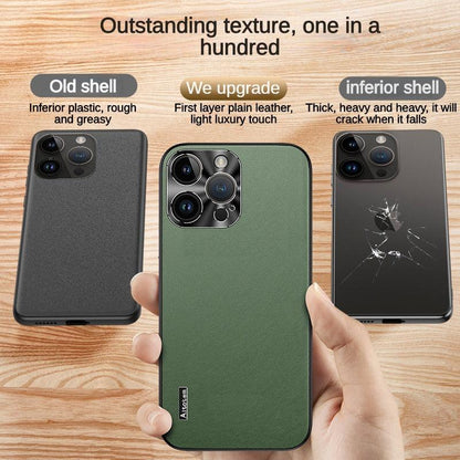 Luxury Straight Edge Leather iPhone Case - Aumoo