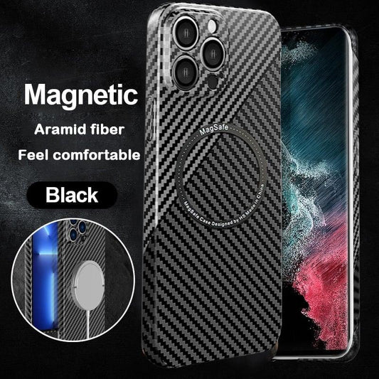 CarbonFiber Texture Magnetic Charging iPhone Case - Aumoo