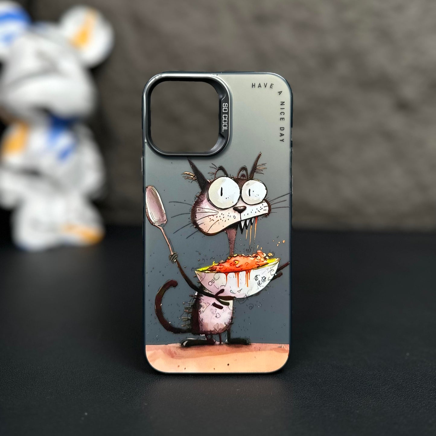 [Big mouth cat-Funny cat] Oil Painting Personality Phone Case For iPhone