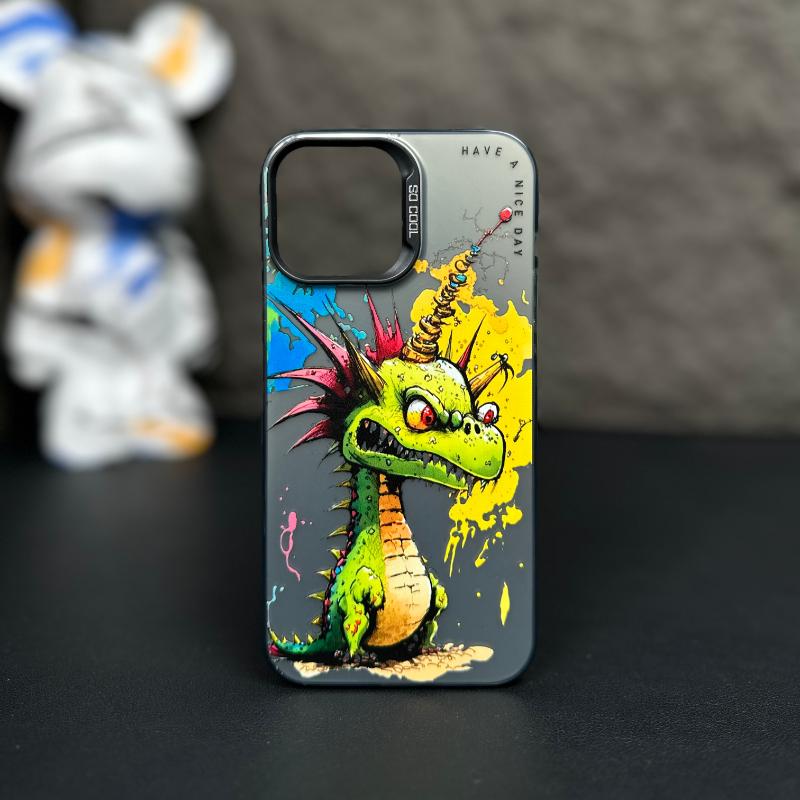 [Dragón] Caja del teléfono de la personalidad de la pintura al óleo para iPhone