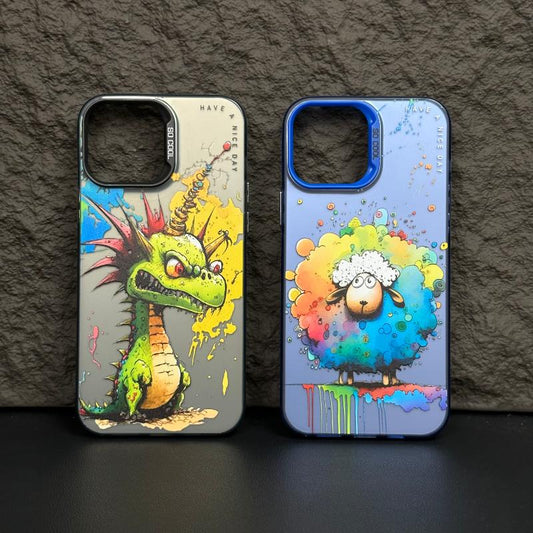 [Dragón] Caja del teléfono de la personalidad de la pintura al óleo para iPhone
