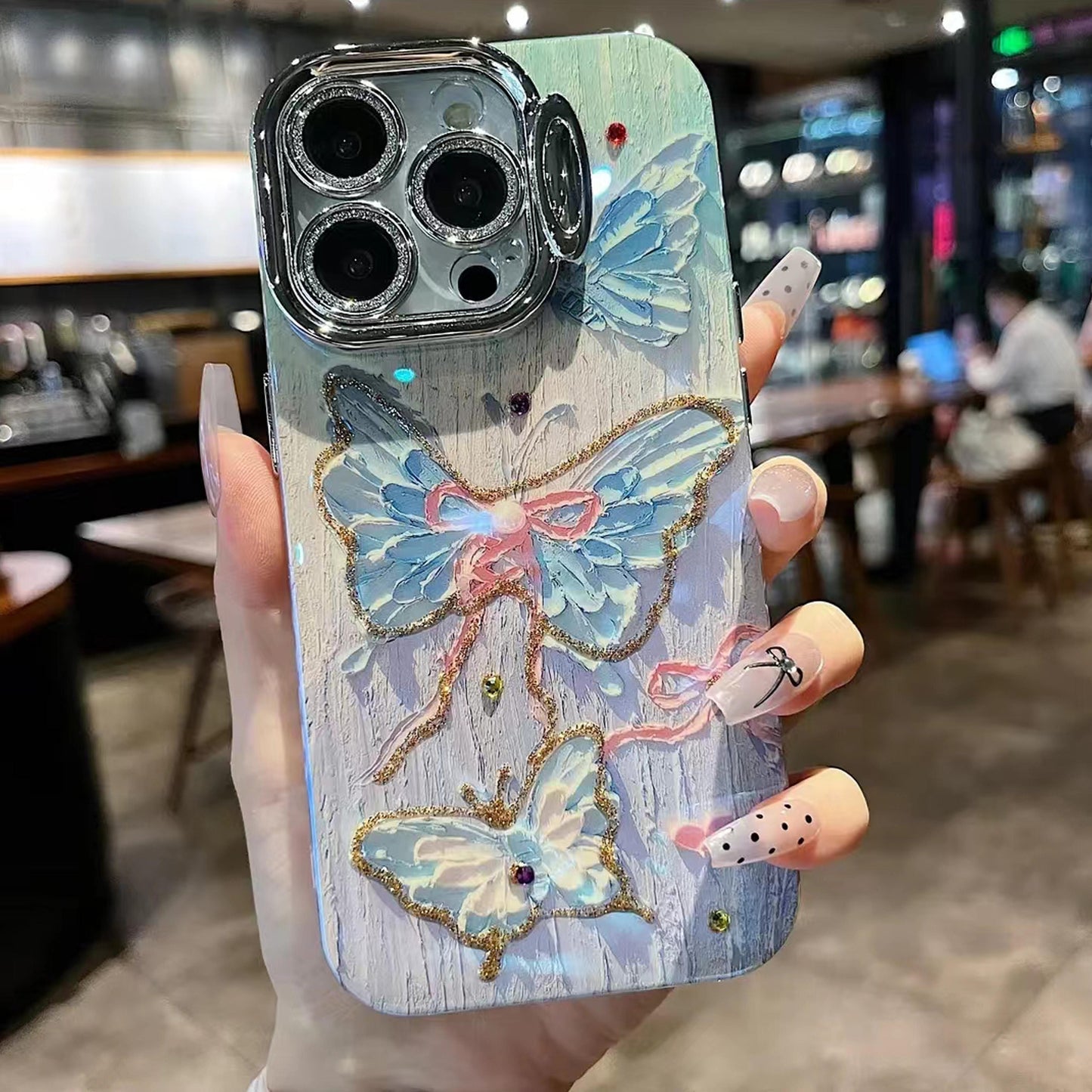 New handmade custom butterfly flower pattern for iPhone