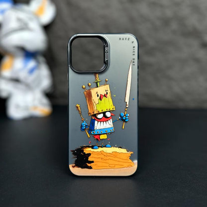 [Knife puppet-Angry duck] Oil Painting Personality Phone Case For iPhone