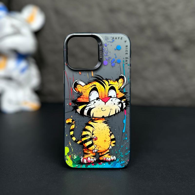 [Kleiner Tiger-Glückliche Maus] Ölgemälde Persönlichkeit Handyhülle für iPhone