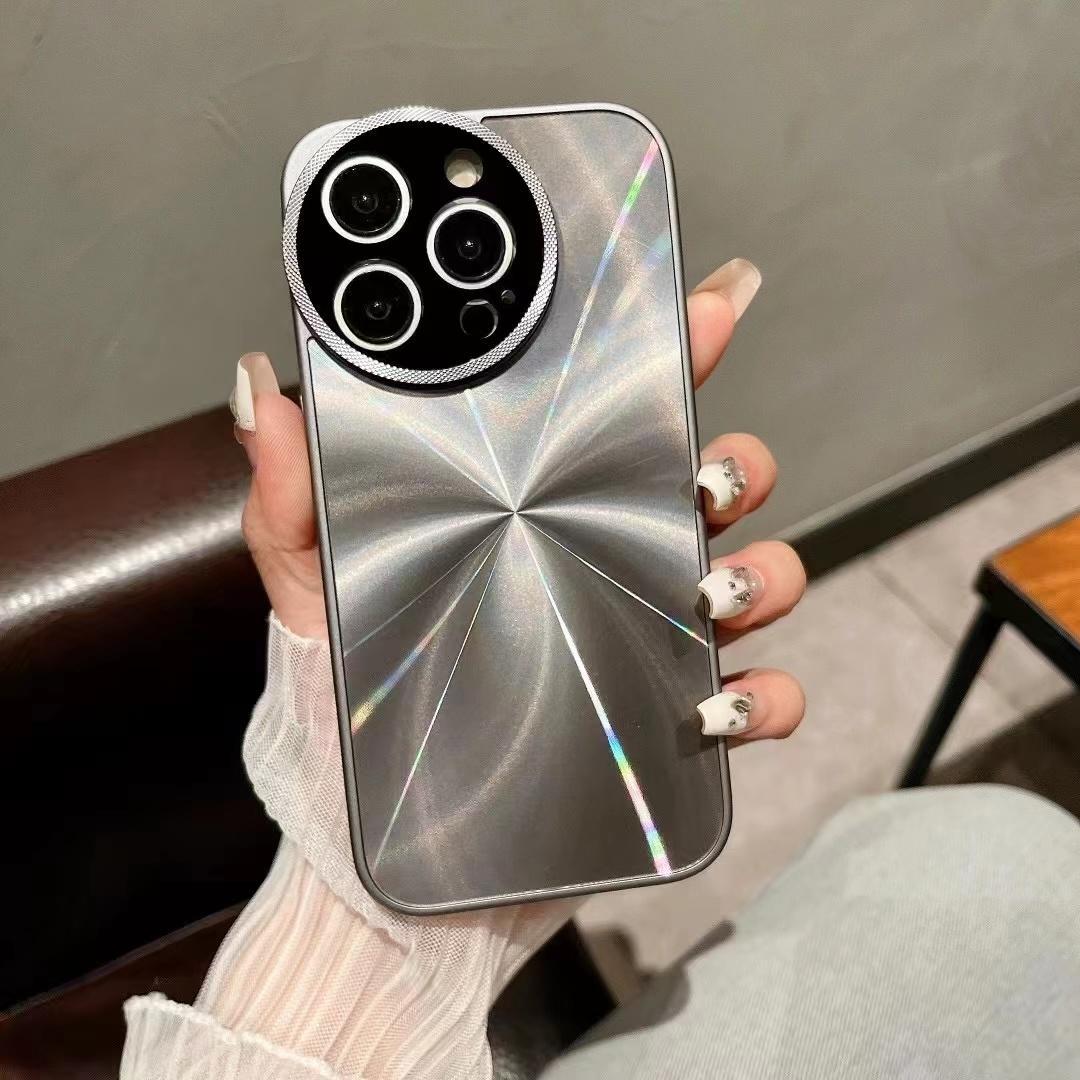 Caja redonda en forma de diamante para teléfono móvil con espejo para la serie iPhone 