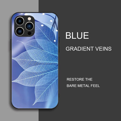Gradient Vein Glass Phone Case For iPhone