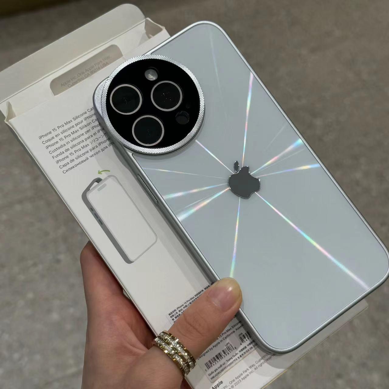 Diamantförmige, runde Spiegel-Handyhülle für die iPhone-Serie 