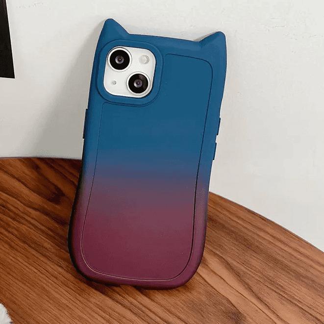 Cat Ears Gradient Color Phone Case For iPhone