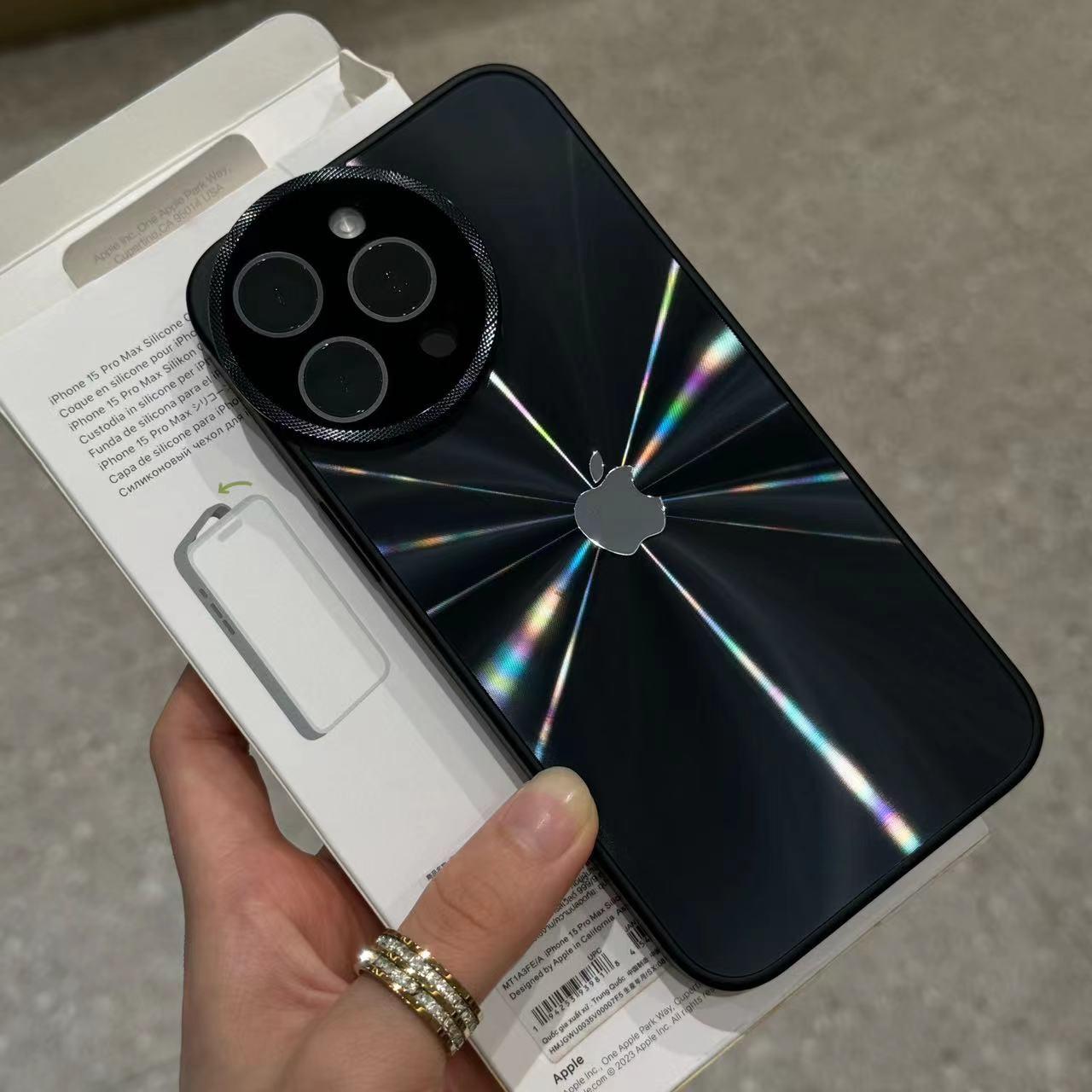 Diamantförmige, runde Spiegel-Handyhülle für die iPhone-Serie 