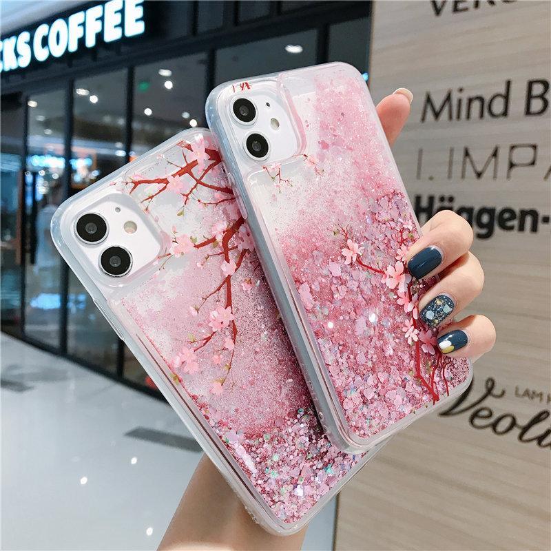 Liquid Quicksand Peach Blossom IPhone Case - Aumoo