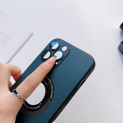 Leather Magnetic Charging Case For iPhone - Aumoo